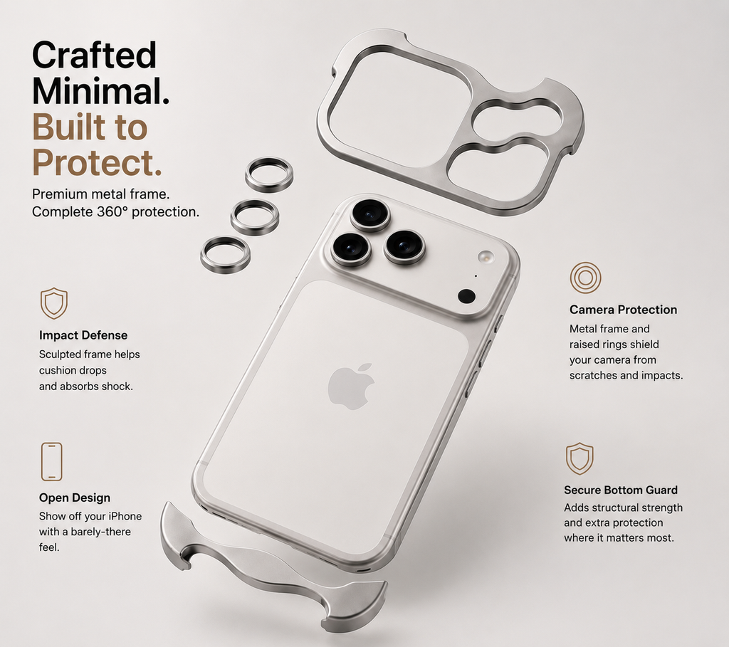 GencoNest Metal Frame Case + Camera Lens Protectors for iPhone 17 Pro Max